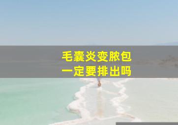 毛囊炎变脓包一定要排出吗