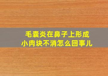 毛囊炎在鼻子上形成小肉块不消怎么回事儿