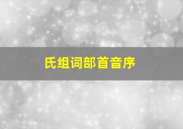 氏组词部首音序