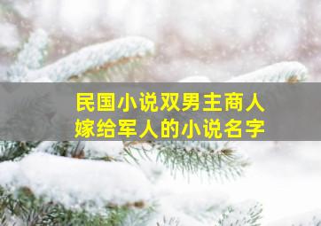 民国小说双男主商人嫁给军人的小说名字