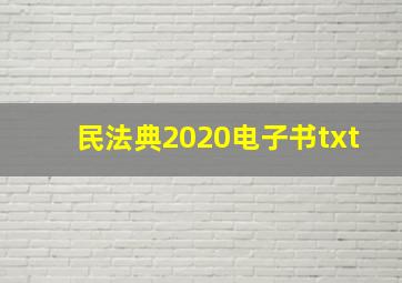 民法典2020电子书txt