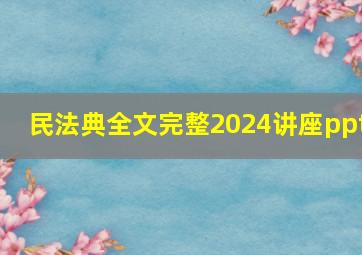 民法典全文完整2024讲座ppt