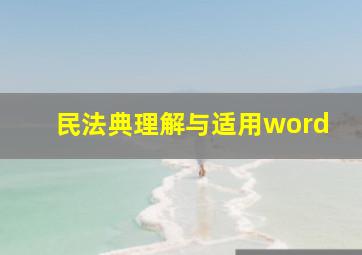 民法典理解与适用word