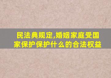 民法典规定,婚姻家庭受国家保护保护什么的合法权益