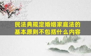 民法典规定婚姻家庭法的基本原则不包括什么内容