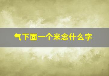 气下面一个米念什么字