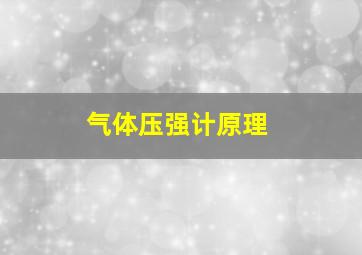 气体压强计原理