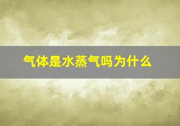 气体是水蒸气吗为什么