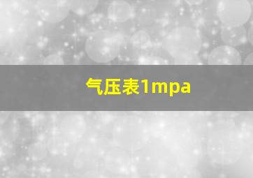 气压表1mpa