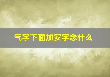 气字下面加安字念什么