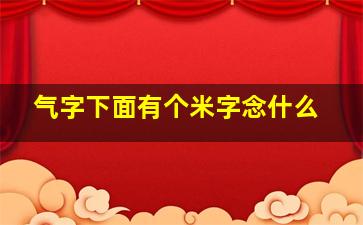 气字下面有个米字念什么