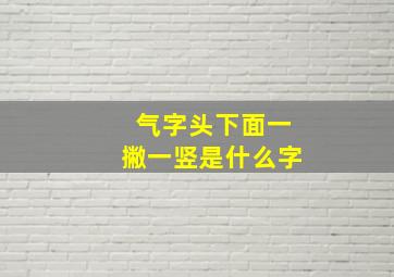 气字头下面一撇一竖是什么字