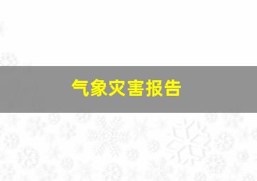 气象灾害报告