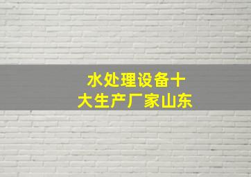 水处理设备十大生产厂家山东