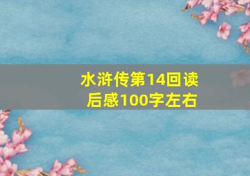 水浒传第14回读后感100字左右