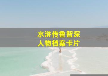 水浒传鲁智深人物档案卡片