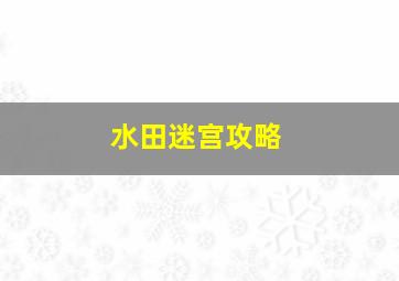 水田迷宫攻略