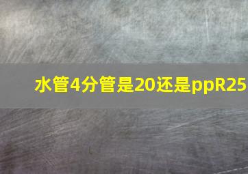 水管4分管是20还是ppR25