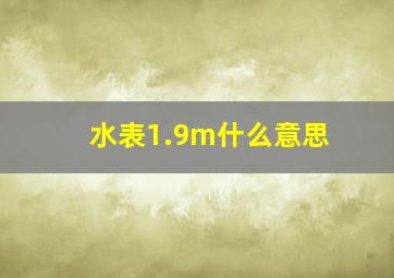 水表1.9m什么意思