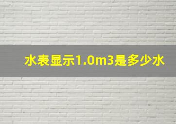 水表显示1.0m3是多少水