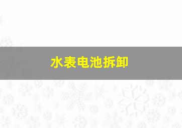 水表电池拆卸