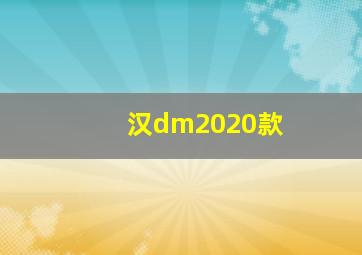 汉dm2020款