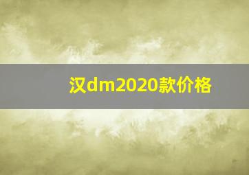 汉dm2020款价格