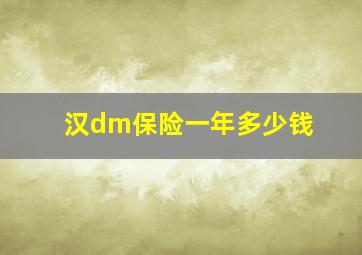 汉dm保险一年多少钱