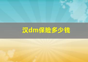 汉dm保险多少钱