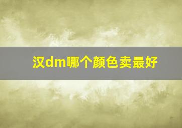 汉dm哪个颜色卖最好