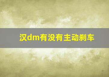 汉dm有没有主动刹车