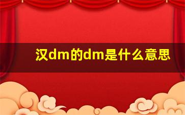 汉dm的dm是什么意思