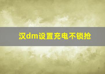 汉dm设置充电不锁抢