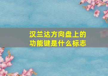 汉兰达方向盘上的功能键是什么标志