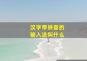 汉字带拼音的输入法叫什么