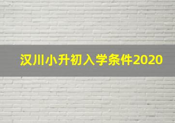 汉川小升初入学条件2020