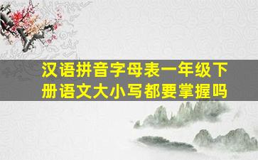 汉语拼音字母表一年级下册语文大小写都要掌握吗