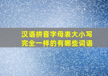 汉语拼音字母表大小写完全一样的有哪些词语