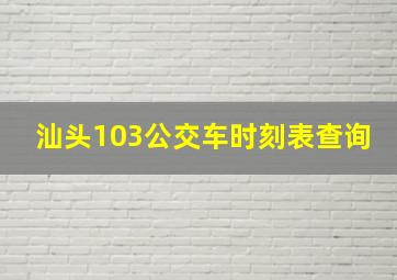 汕头103公交车时刻表查询