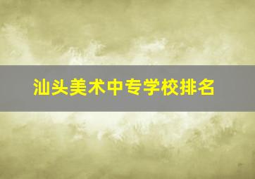 汕头美术中专学校排名