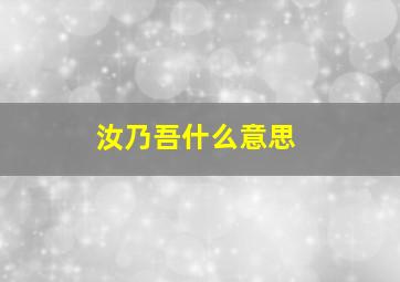 汝乃吾什么意思