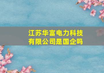 江苏华富电力科技有限公司是国企吗