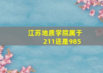 江苏地质学院属于211还是985