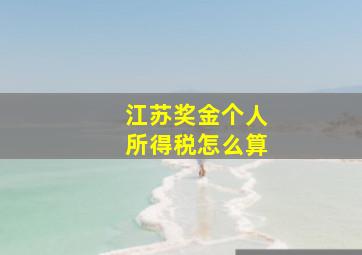 江苏奖金个人所得税怎么算