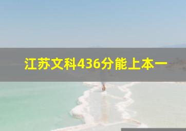 江苏文科436分能上本一