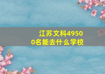 江苏文科49500名能去什么学校