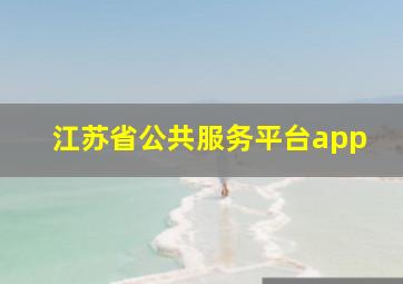 江苏省公共服务平台app