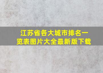 江苏省各大城市排名一览表图片大全最新版下载