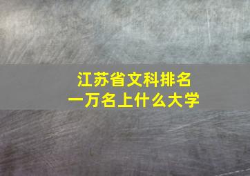 江苏省文科排名一万名上什么大学