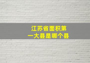 江苏省面积第一大县是哪个县